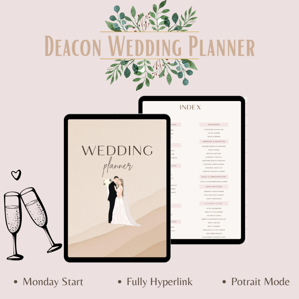 Jual Wedding Planner Digital for ipad tablet phone laptop --- Deacon Wedding Planner | Shopee ...