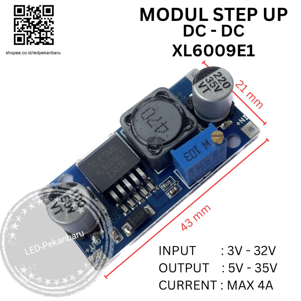 Jual Modul Step Up Xl Adjustable Dc Dc Booster Menaikan Tegangan