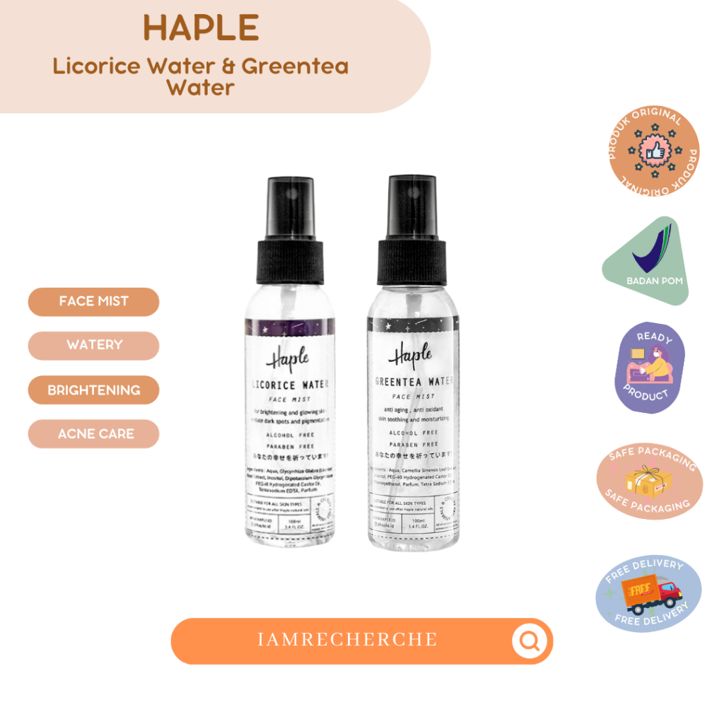 Jual HAPLE Licorice Water // Green Tea Water 100ml ( Kaya akan