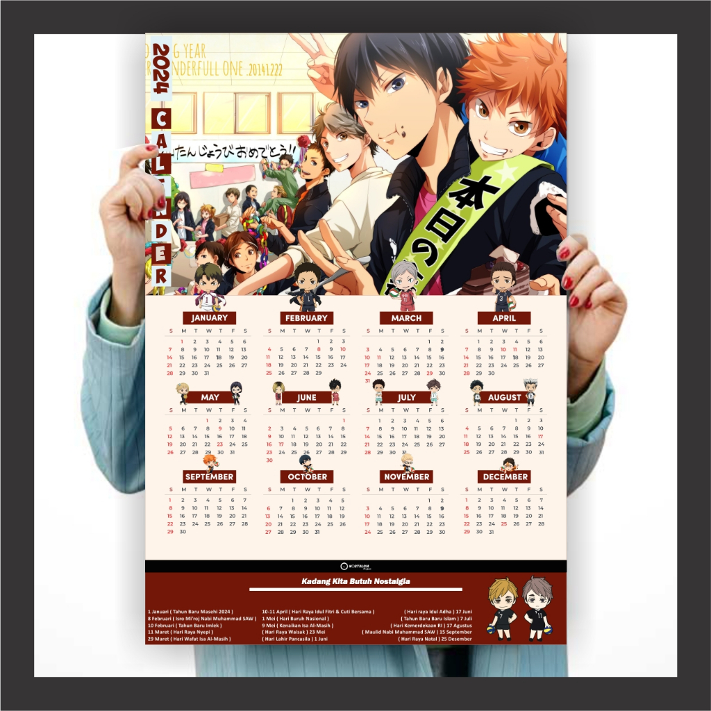 Jual Kalender Anime 2024 Kalender Anime 2024 Poster Anime Kalender