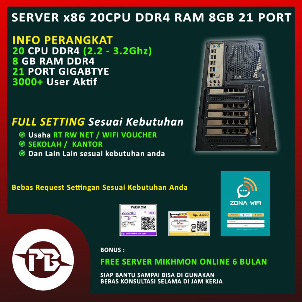Jual Server Mikrotik x86 20CPU DDR4 8Gb Gigabtye Siap Pakai | Shopee ...