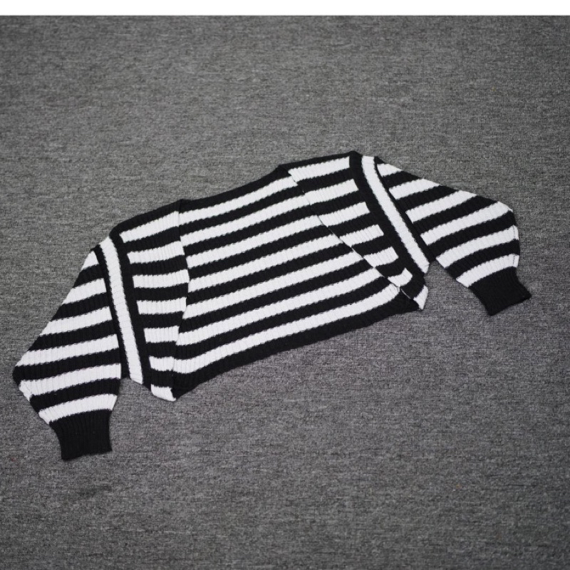 Jual Outer Cardy Rajut Balero Stripe Cardigan Rajut Crop Top Korean Style Salur Shopee Indonesia