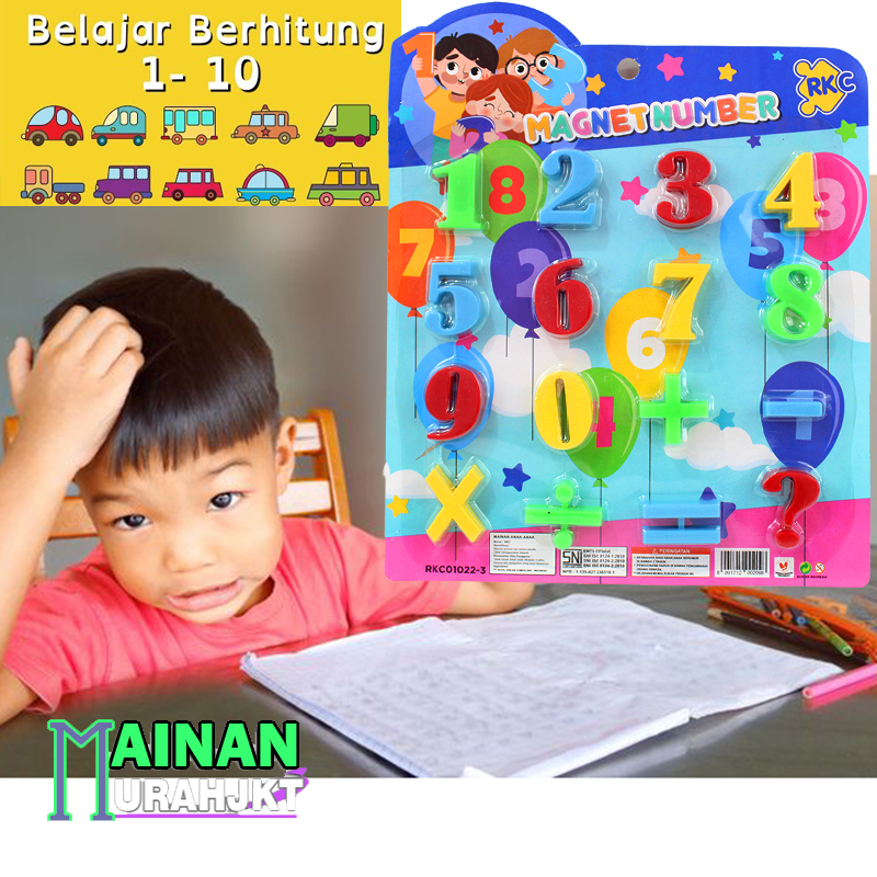 Jual MAINANKEI MAINAN ANAK MURAH TEMEPLAN EDUKASI MAGNET NUMBER ...