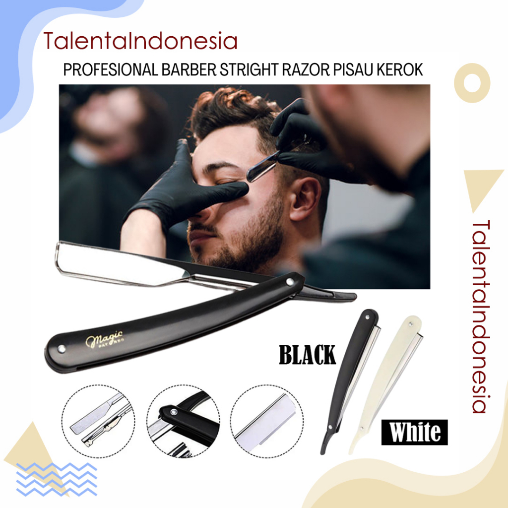 Jual Barber Straight Razor Pisau Cukur Lipat Manual Isi Ulang Silet | Shopee Indonesia
