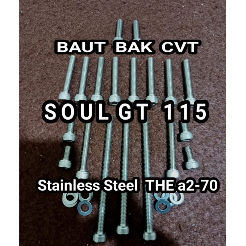 Jual Baut Mesin Caver Bak Tutup Cvt Yamaha Soul Gt Set L Stainless Shopee Indonesia