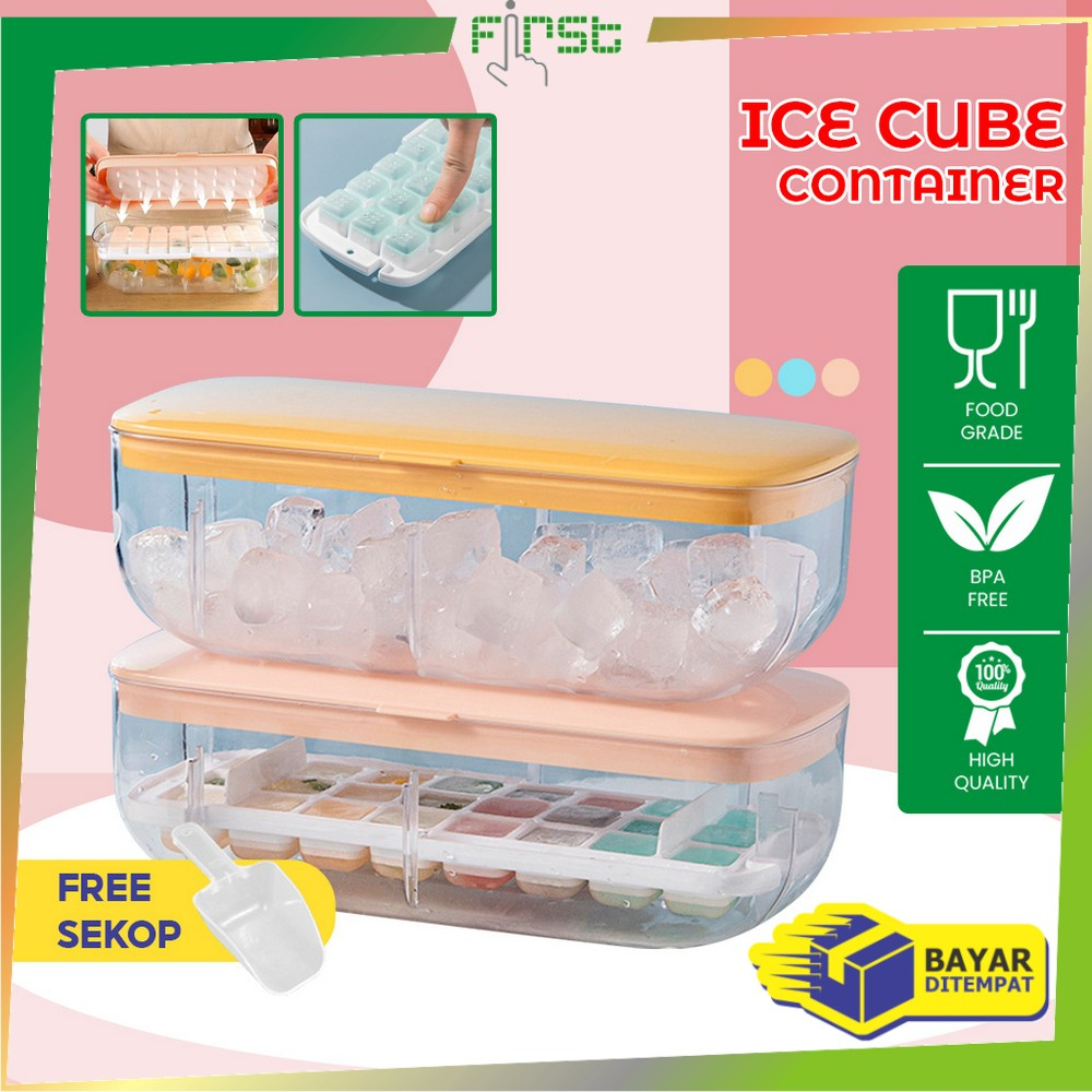 Jual Fh C Cetakan Es Batu Mode Tekan Press Dengan Wadah Free Sendok Plastik Tempat