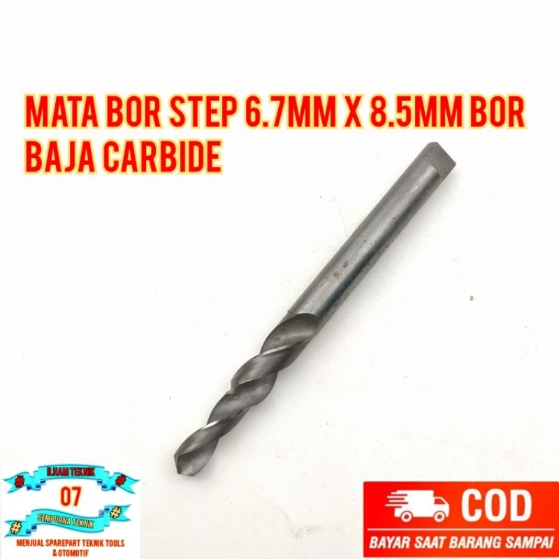 Jual Mata Bor Step 6.7mm x 8.5mm Bor Baja Carbide Bukan HSS Nachi ...