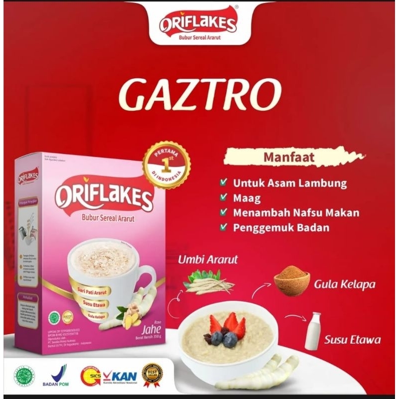 Jual Oriflakes Gaztro Sereal Umbi Garut 350gr Atasi Masalah Lambung Dan