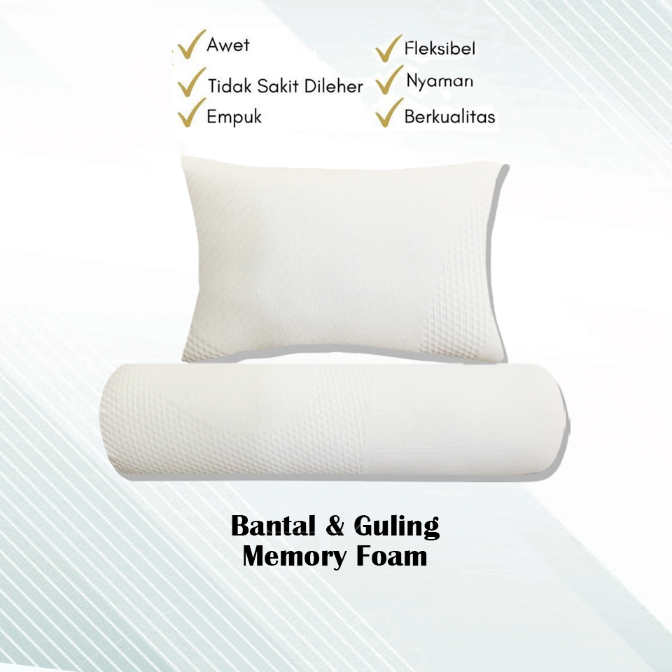 Jual Bantal Guling Tidur Hotel Set Memory Foam Empuk ( 1 Bantal + 1 ...