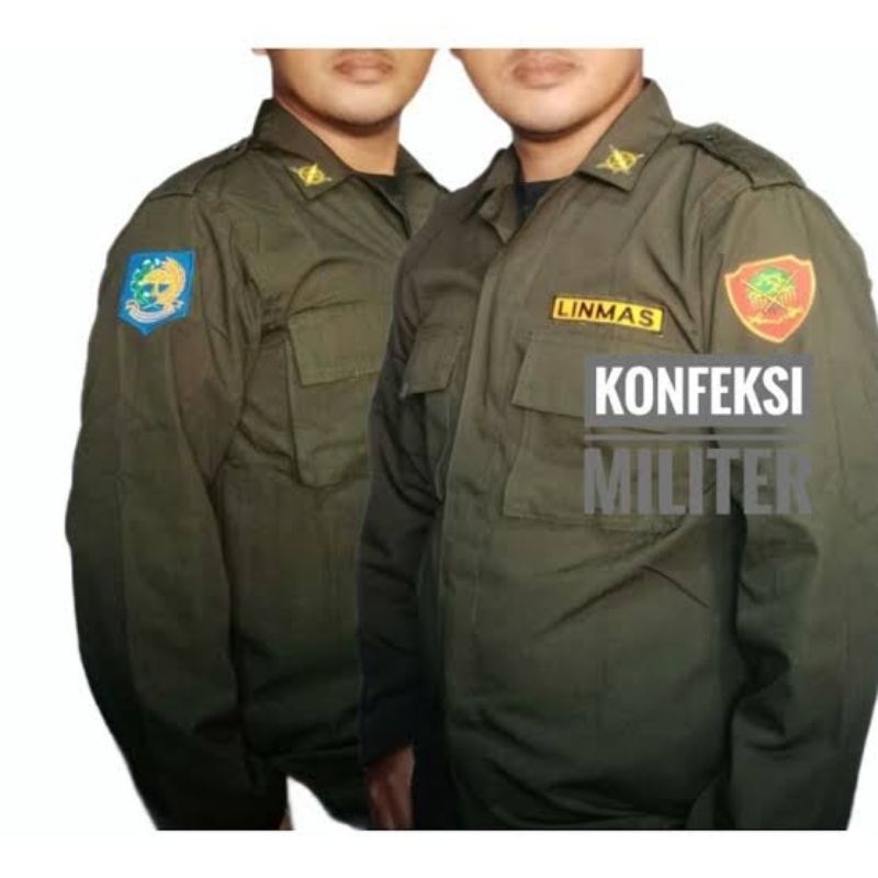 Jual Seragam Linmas Terbaru Hijau Army Lengkap Seragam Pdl Linmas Fullset Shopee Indonesia