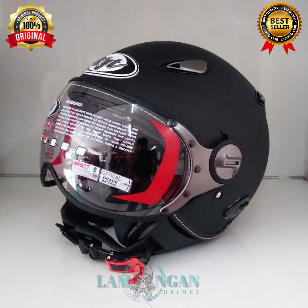 Jual HELM KYT ELSICO SOLID BLACK DOFF HELM KYT TERBARU HELM KYT CLASIC