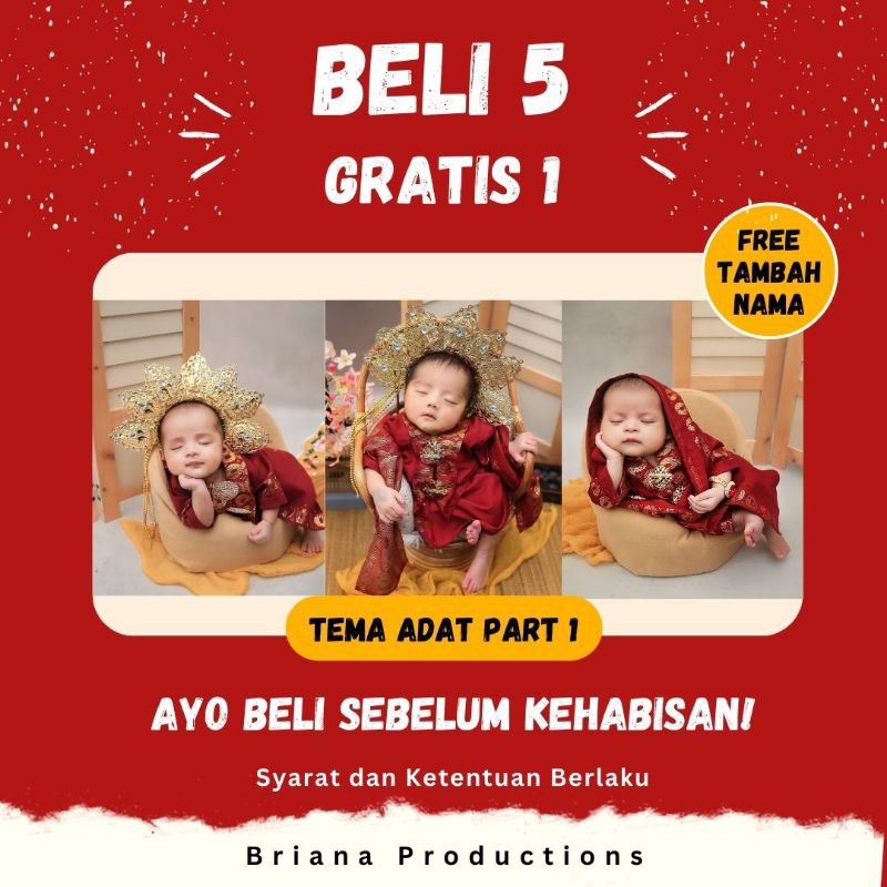 Jasa Edit Bayi Newborn Balita Tema Adat Ala Studio - Briana Productions