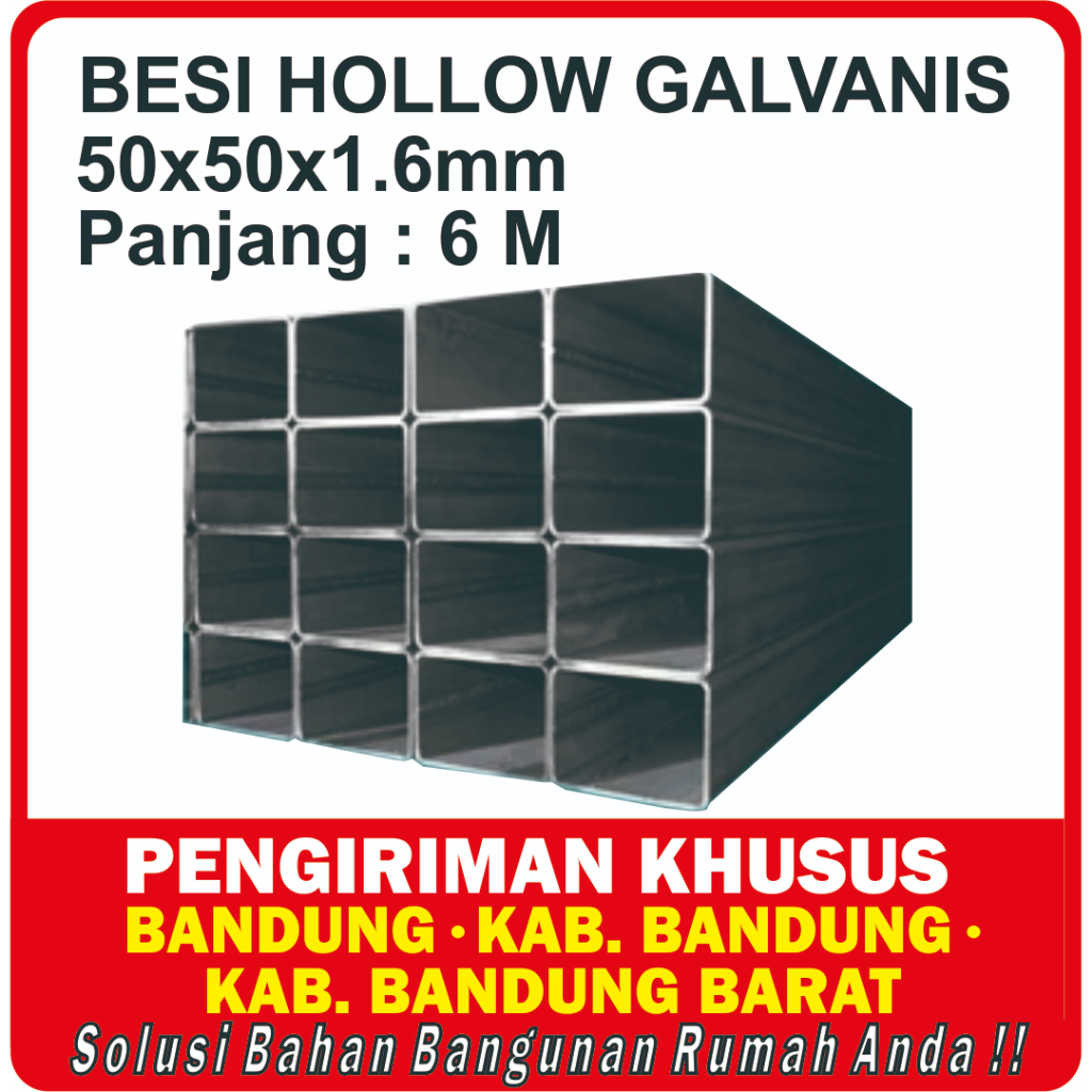 Jual Hollow Galvanis 50 x 50 (KTK FULL) Besi Hollow Galvanis 50 x 50 x ...