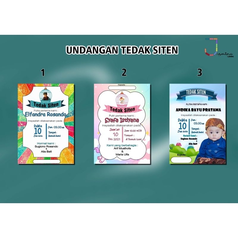 Jual Undangan Tasyakuran Tedak Siten Aqiqah Mini Custom Bisa