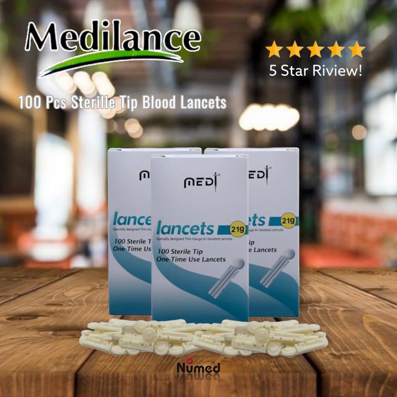 Jual Medilance Blood Lancet 21G 28G isi 100 Pcs / Original Jarum Steril ...