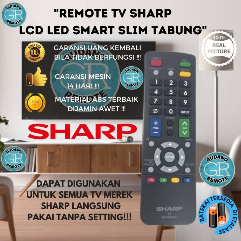Jual Remote Remot TV Sharp LCD LED slim Tabung High Quality | Shopee ...