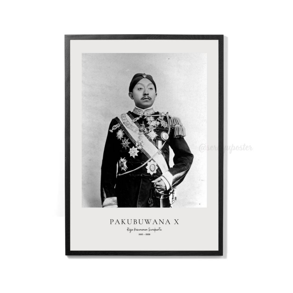 Jual Hiasan Dinding "Pakubuwana X - Raja Surakarta" Poster Monokrom ...