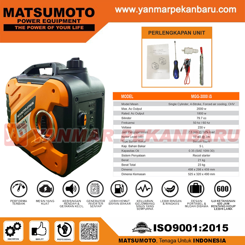 Jual Genset Inverter Bensin Generator Set Watt Matsumoto Mgg