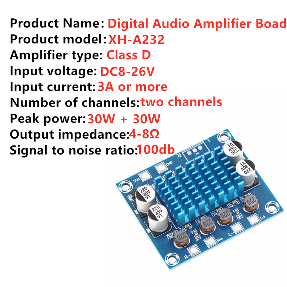 TPA3110 Scheda amplificatore di potenza dual channel 30Wx2 - Vendita