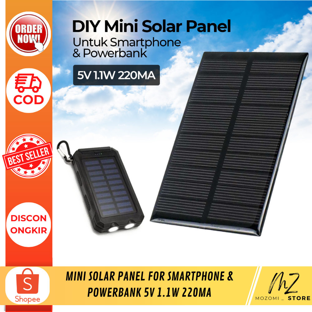 Jual Mini Solar Panel for Smartphone & Powerbank 5V 1.1W / panel surya ...