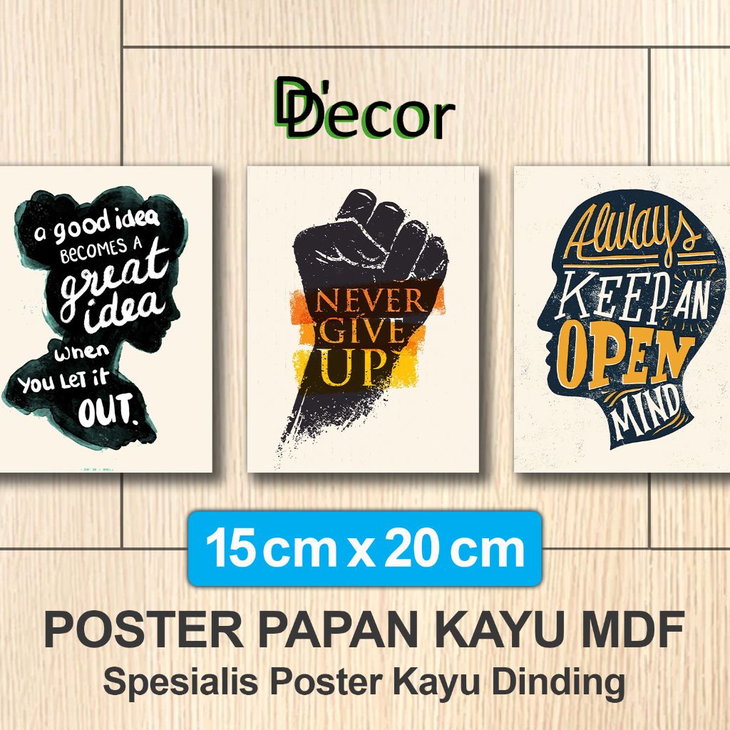 Jual Poster Estetik Quotes Hiasan Dinding Pajangan Rumah Wall Decor Motivasi Poster Kayu Kata 