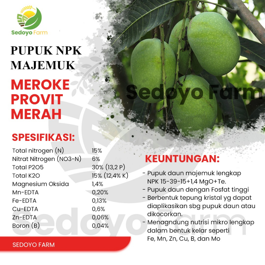 Jual Pupuk Meroke PROVIT MERAH 500gr Kemasan Asli Pabrik | Shopee Indonesia