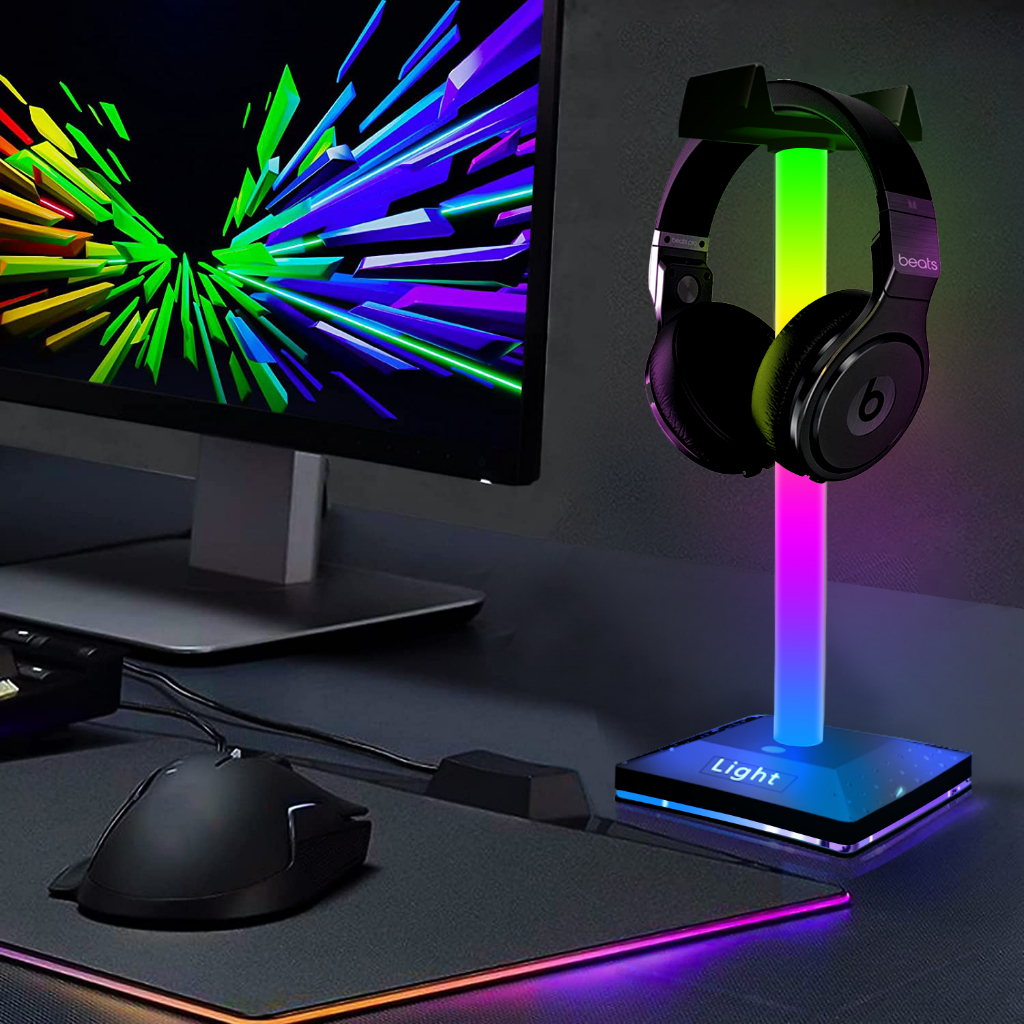 Jual RGBIC LED Headphone Lights Stand Type-c USB Ports Holder for ...