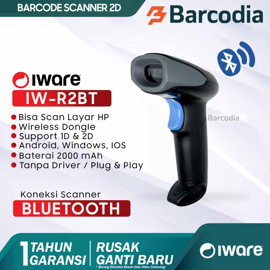 Jual Iware Barcode Scanner Bluetooth D R Bt Scanner Barcode D Shopee Indonesia