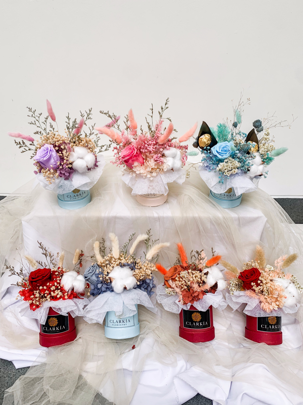 Jual Mini Dried Blooming Bloombox Clarkia Floristry | Box Bunga Kering ...