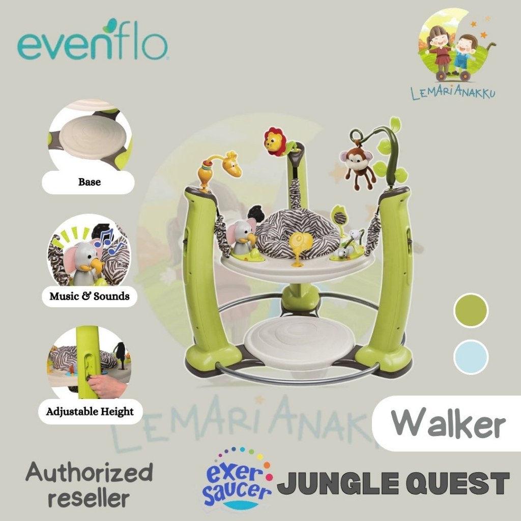 Evenflo Exersaucer Jungle Quest Baby Jumper Mainan Anak Jumperoo