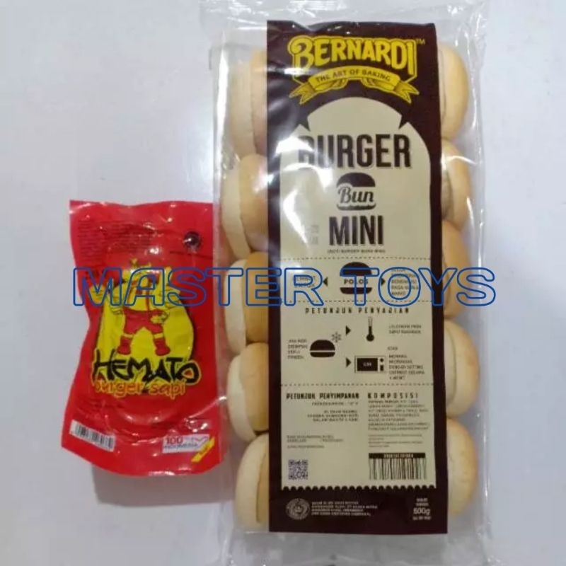 Jual Paket Bernardi Roti Burger Mini Polos Isi G Burger Sapi