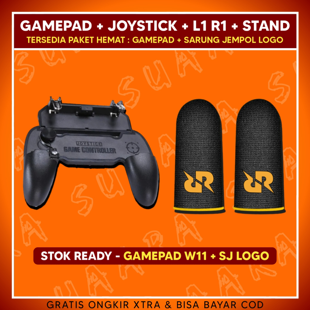 Jual SUAARA - GAMEPAD W11+ ANDROID TRIGGER GAMING L1 R1 JOYSTICK STAND ...