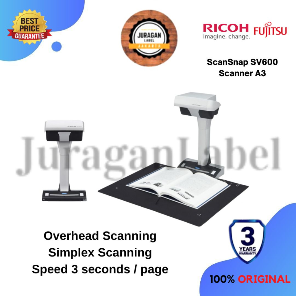 Fujitsu ScanSnap SV600 – Scanner Sans Contact Pour Livres, Magazines Et Documents Jusqu’au A3