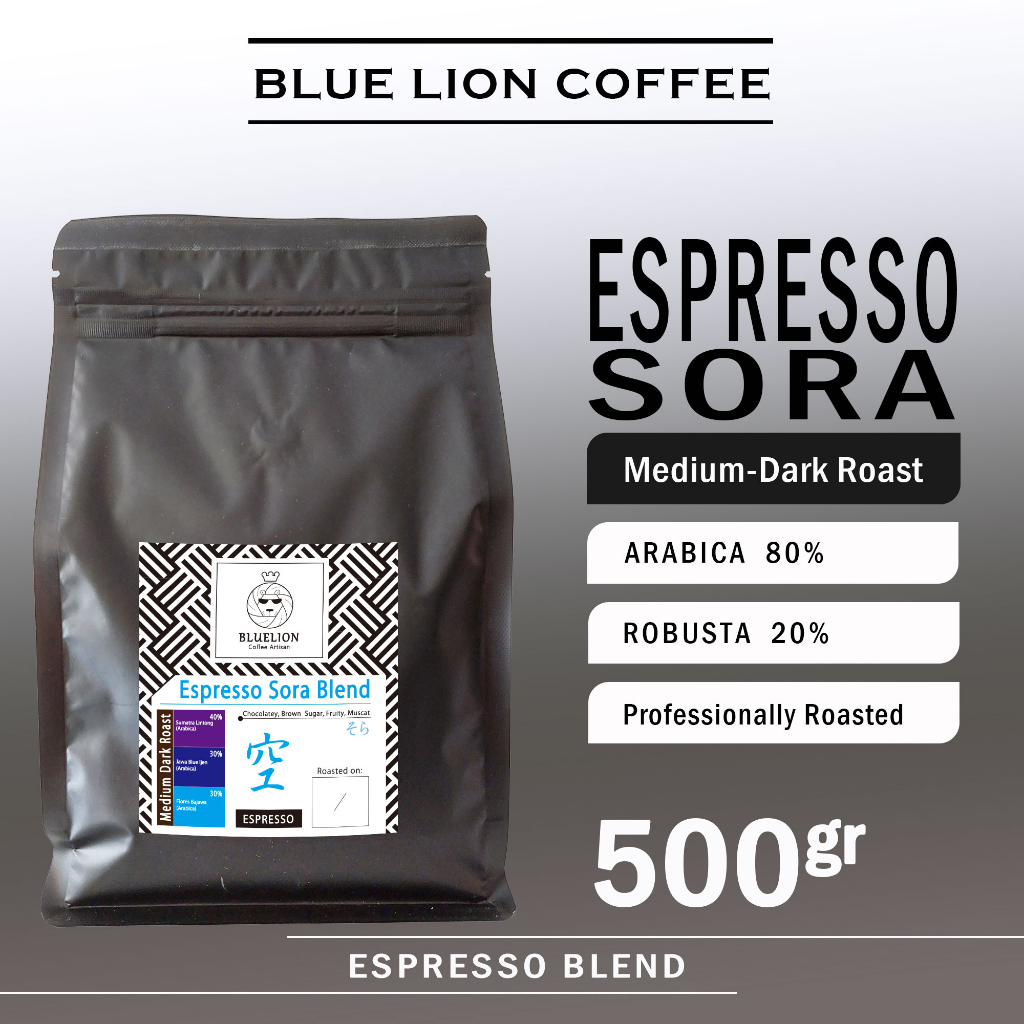 Jual Espresso Sora Blend 500 gram Medium Dark Roast Biji Kopi Bubuk 20 ...