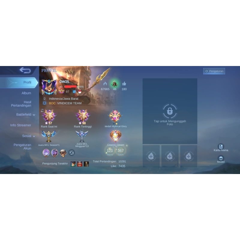 Jual Mobile Legends Akun Skin : 370/Hero : Max/Emblem : Max Shopee