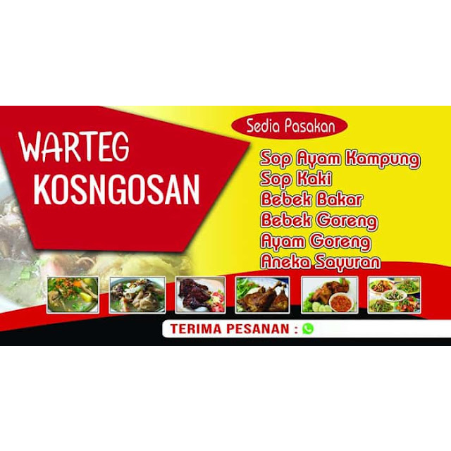 Jual Jasa Cetak Dan Desain Spanduk Banner Warteg Warung Bakso Mie Ayam Ukuran X Cm Free