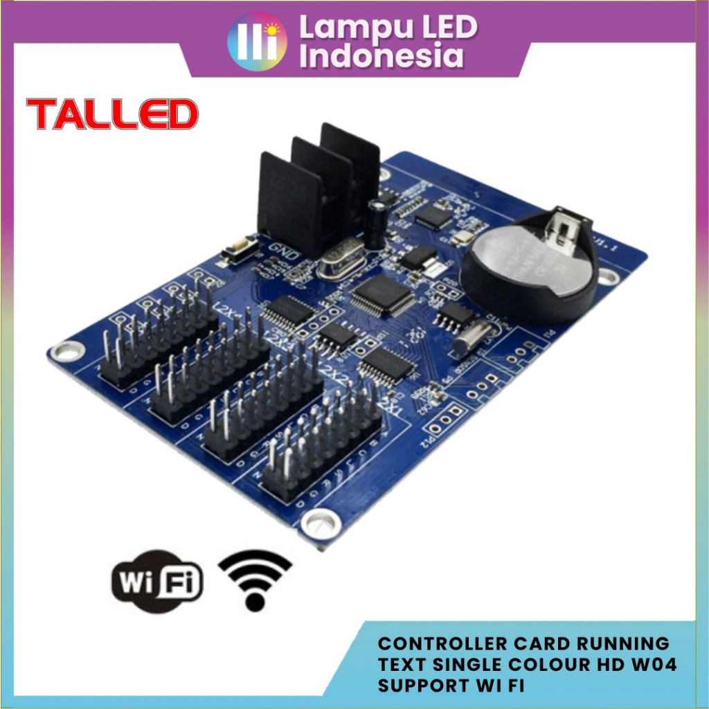 Jual Controller card Running Text single colour HD W04 support Wi Fi ...