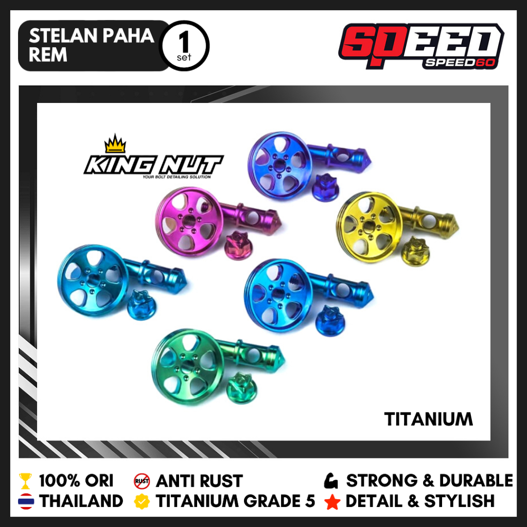 Jual Titanium Stelan Paha Rem dan Mur Stelan Universal King Nut Grade 5 ...