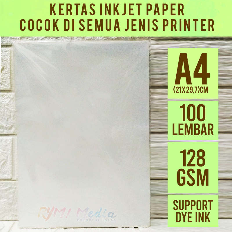 Jual Kertas Inkjet Paper 128 Gsm A4 Isi 100 Single Side - Merk PACIFIC ...