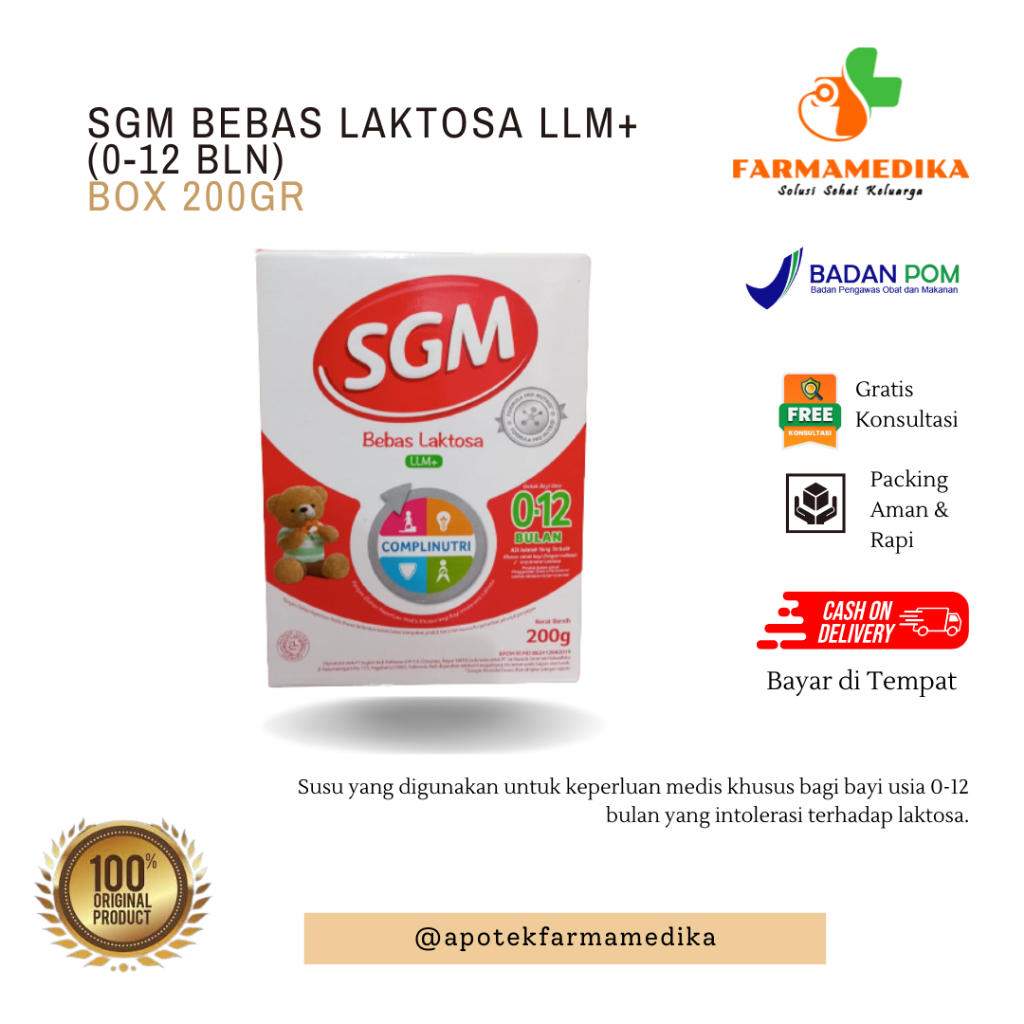 Jual SGM BEBAS LAKTOSA LLM+ (0-12 BLN) BOX 200GR | Shopee Indonesia