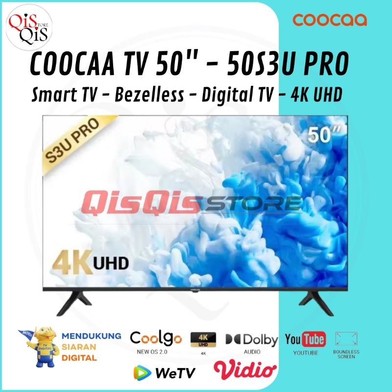 Jual COOCAA Smart TV 50 / 55 Inch - 50S3U Pro / 55S3U Pro - Garansi ...