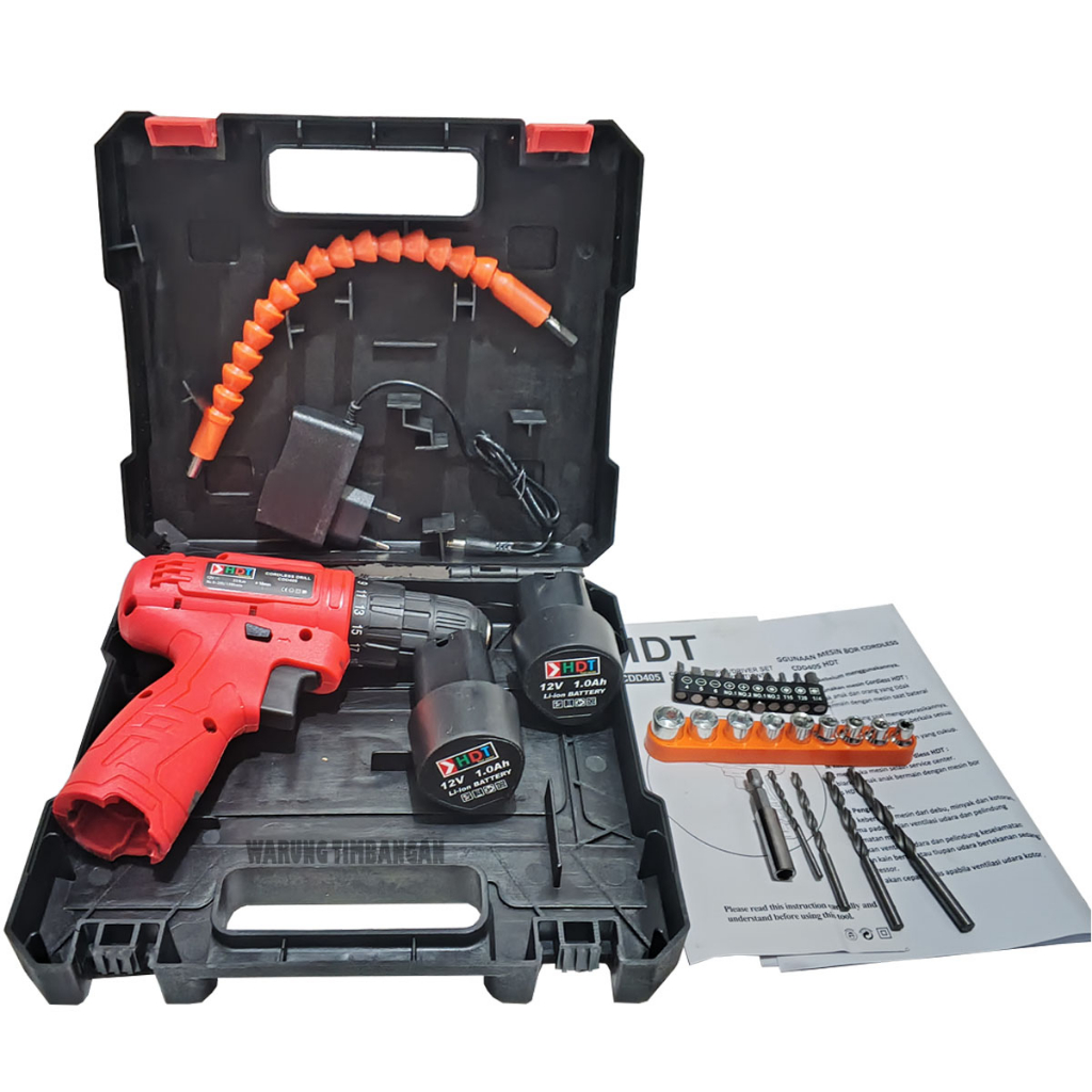 Jual Hdt Bor V Ah Li Ion Battery Mm Mesin Bor Cas Murah Baterai Cordless Drill Full Set