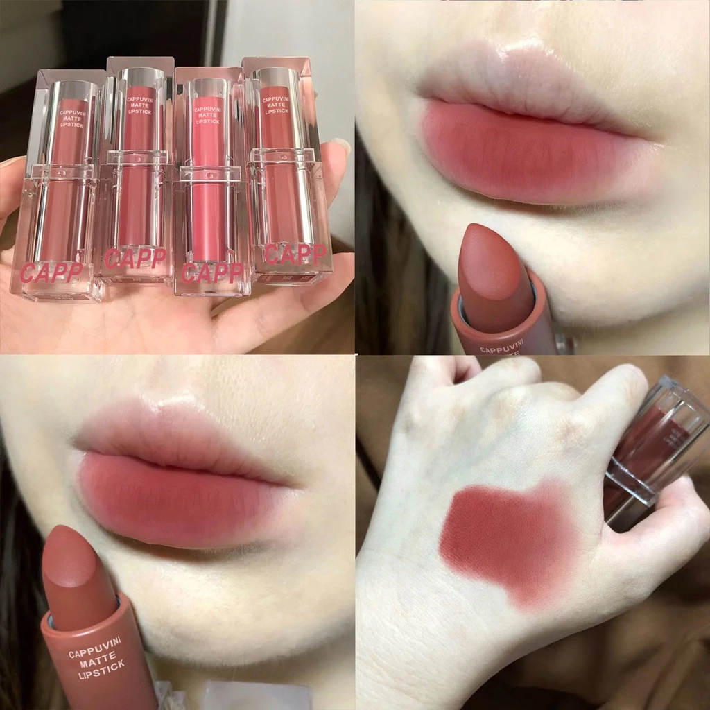 Jual CAPPUVINI PINK MATTE Lipstick 6 Warna Nude Pink Mosturizing ...