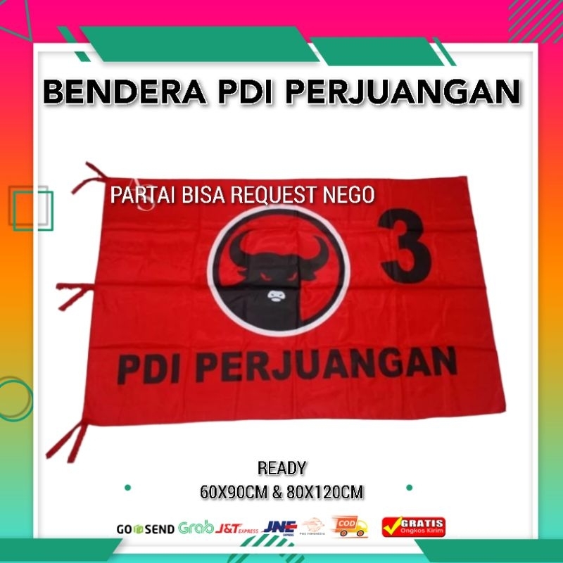 Jual Bendera Pdi Perjuangan 60 X 90 Bendera 80 X 120 Pdi Shopee