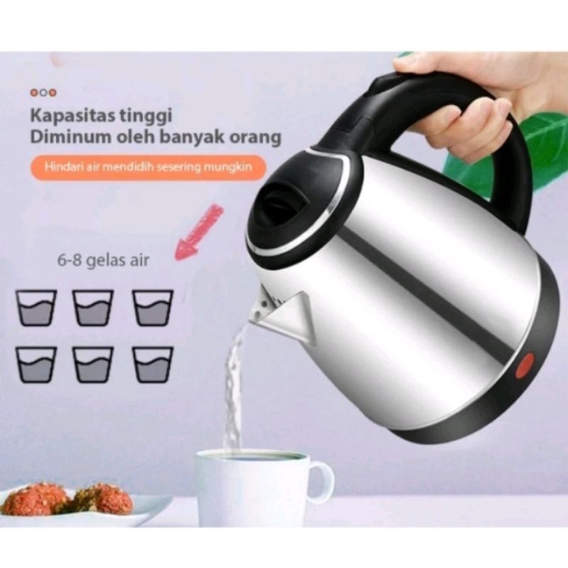 Jual Termos Air Teko Listrik Kettle Pemanas Air Panas Stainless 2 Liter Shopee Indonesia 5574