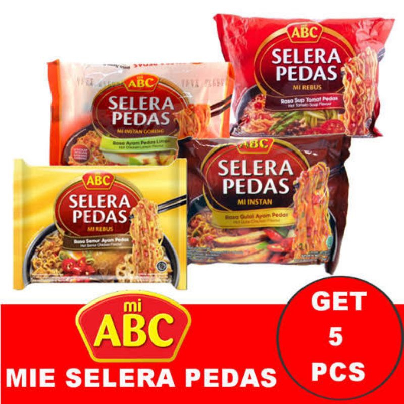 Jual Paket Hemat Mie ABC Selera Pedas isi 5pc | Shopee Indonesia