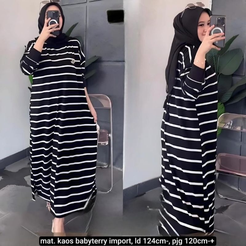 Jual Tunik Salur Oversize Bahan Bebyteri Premium Dress Salur Mewah Dan