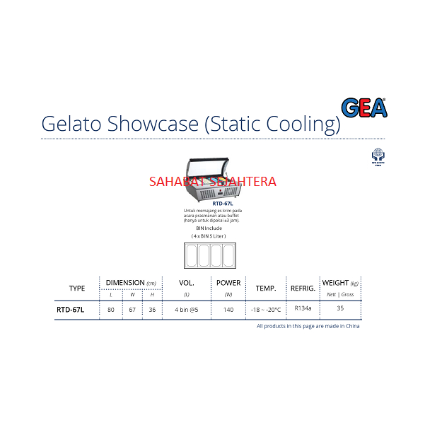 Jual Gea Gelato Showcase Countertop Rtd L Freezer Eskrim Shopee Indonesia