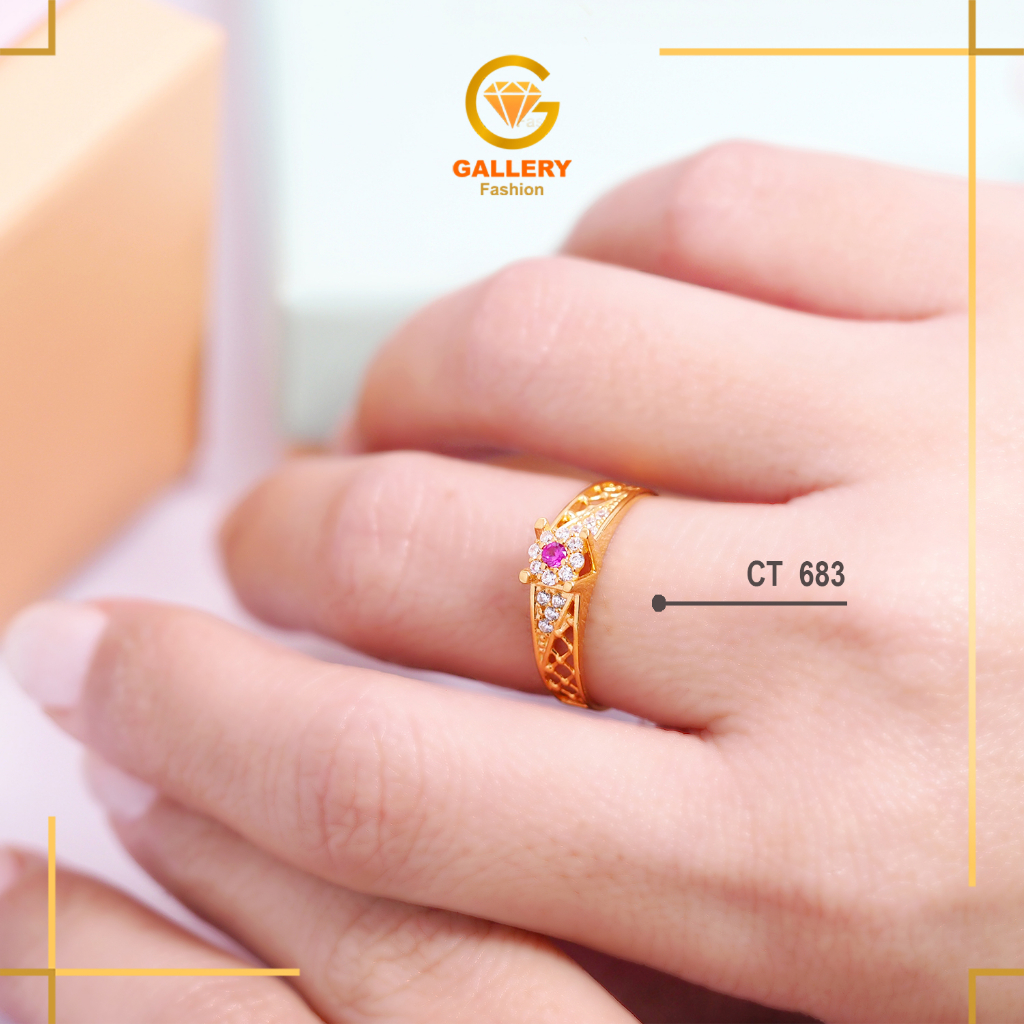 Jual Cincin Emas Asli 8K dan 6K Gold CT 683 Model Keranjang Bunga ...