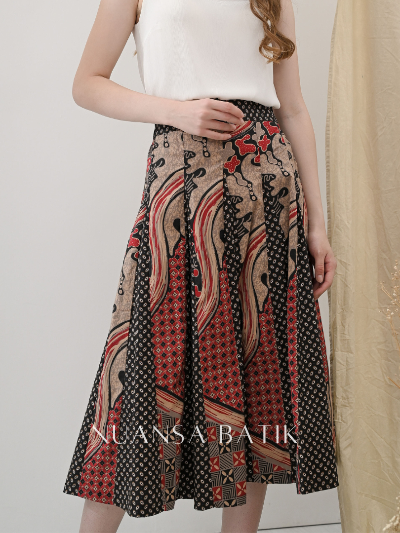 Jual Nuansa Batik Rok Batik Midi Bahan Katun Stretch | Shopee Indonesia